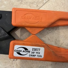 3/8&Prime; Crimper Large L Pex Crimp Tool Cash Acme 23077 Soft Touch Ultra-Lite