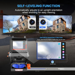 10.1&Prime; 1080P Sewer Camera with 165FT Cable, IP68 Waterproof, DVR Recorder