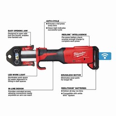 Milwaukee 2922-22 FORCE LOGIC&trade; Press Tool w/ ONE-KEY&trade; w/ 1/2&Prime;-2&Prime; CTS Jaw