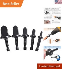 Complete 5pc HVAC Swaging Drill Bits for Perfect Flares &ndash; All Sizes Included
