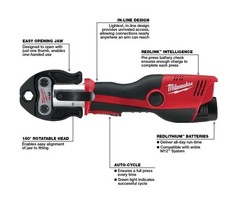 Milwaukee 2473-22 M12 Force Logic 5400 lbs Press Tool Kit, 1/2&Prime; &ndash; 1&Prime; Jaw