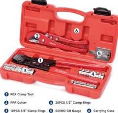 IWISS Combo Angle Head PEX Pipe Crimping Tool Kits Used for 1/2&Prime; 3/4&Prime; Pex Crim