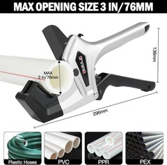 Ratchet PVC Pipe Cutter Heavy Duty,Cuts up to 3 Inches,PVC Cutter with One-Click
