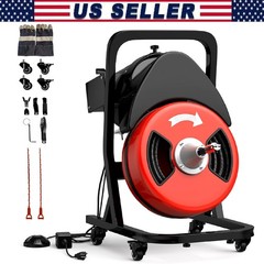 Drain Cleaner Machine 50FT x 1/2 Inch Portable Electric Auger Sewer Snake 250W