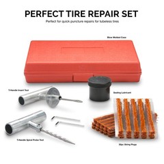 50002L -35 Piece Tire Repair Universal Heavy Duty Tire Repair Kit with Plugs,&hellip;