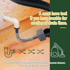 AC Drain Line Cleaner Tool with Wet Vac Attachment