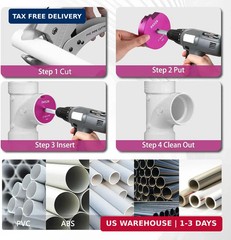 PVC Pipe Reamer Kit 8 PCS 1/2&Prime; 3/4&Prime; 1&Prime; 1-1/4&Prime; 1-1/2&Prime; 2&Prime; 3&Prime; 4&Prime; for SCH 40 PVC CPV