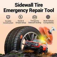 Rlcvecv 3 Pcs Sidewall Tire Repair Kit, Tire Puncture Repair Kit Portable Sidewa