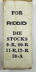 Ridgid 1/8&Prime; PIPE DIES HIGH SPEED O-R OO-R, 11-R, 111-R 12-R