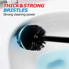 FORASTO 3Pack 2 in 1 Toilet Brush and Plunger Set, Extended 3Pack, Black