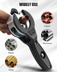 12 Pcs Heavy-Duty Ratcheting Pipe Cutter Kit for Copper & PVC, Compact Tubing Cu