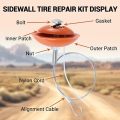 Rlcvecv 3 Pcs Sidewall Tire Repair Kit, Tire Puncture Repair Kit Portable Sidewa