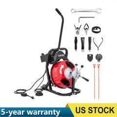50 FT x 1/2 In Electric Drain Cleaner Machine ,Auto Feed Drain Auger Sewer Snake
