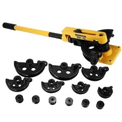 Pipe Tube Bender 3/8 to 1 Inch 10-25mm Manual Tube Bender w/ 7 Dies Tubing Metal