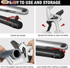 Ratchet PVC Pipe Cutter Heavy Duty Cuts up to 3 Inches PVC Cutter with One-Click