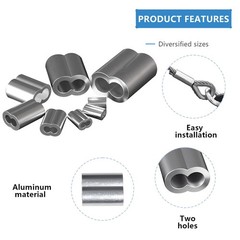 3/8 Inch Aluminum Crimping Loop Sleeve 3/8&Prime; 10MM Cable Ferrules Crimp Loops Slee