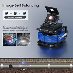 Sewer Camera with 5&Prime; Screen, 164ft Drain Snake & 512Hz Transmitter, DVR Included