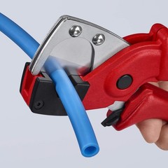 KNIPEX Tools 90 10 185 Pneumatic Hose Cutter, Red