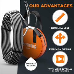 50 FT Drain Snake 3.0 &ndash; Heavy-Duty Plumbing Auger for Deep Blockages