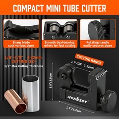 HORUSDY 4-Piece Ultimate Tube Cutter Set, Heavy Duty Pipe Cutter 1/4&Prime;-2&Prime;, Min&hellip;
