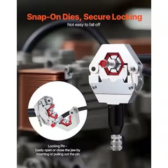 Hydraulic Hose Crimper, 14.2 in. Rubber Hydra-Krimp AC Hose Crimper Kit with 7 D