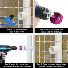 4 Pcs PVC Reamer Kit,Fitting Saver PVC Pipe Reamer Socket Saver Set for Plumb&hellip;