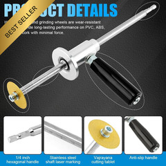 Inside PVC Pipe Cutter 7in Adjustable Diamond Grit Wheel 1/4in Hex Shank Tool