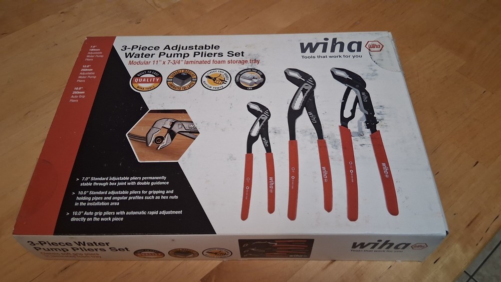 WIHA 3 Piece Adjustable Water Pump Pliers Set