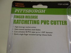 Pittsburgh PVC Cutter 1 5/8&Prime; Ratcheting Finger Release Aluminum Frame Stainless