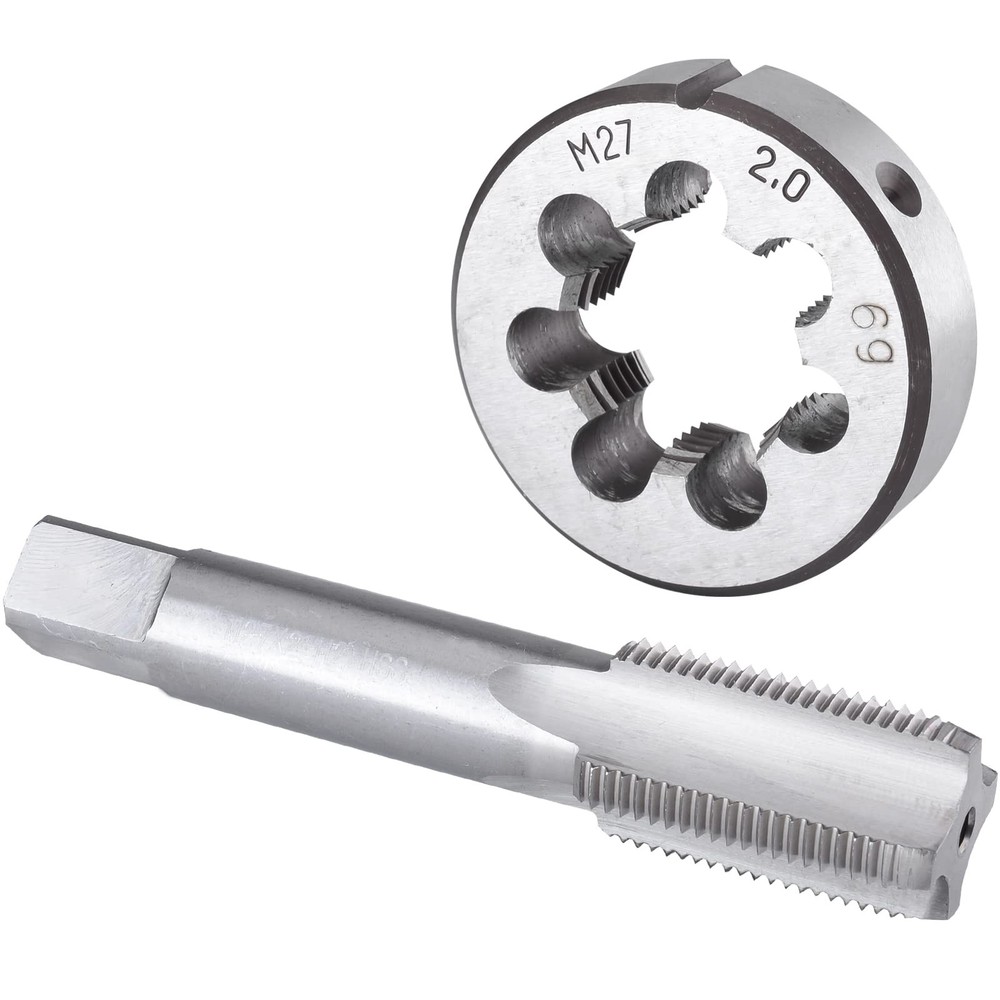 Burkit M27 X 2 Tap and Die Set, M27 x 2.0 Machine Thread Tap and Round Die Right