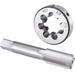 Burkit M27 X 2 Tap and Die Set, M27 x 2.0 Machine Thread Tap and Round Die Right