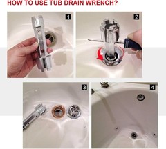 Aluminum Tub Drain Wrench Tool &ndash; Effortless Drain Installation & Removal