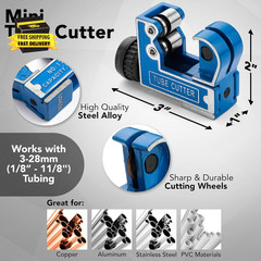 Copper Pipe Tubing Cutter &ndash; Mini Tube Cutter for 1/8&Prime; 1/4&Prime; 1/2&Prime; to 1 1/8&Prime; Inches