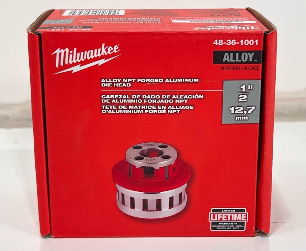 Milwaukee 48-36-1001 1/2&Prime; ALLOY NPT Forged Aluminum Die Head