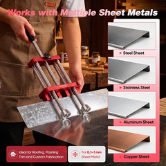 Sheet Metal Bender 2 Station Sheet Metal Roller Tool, 7 in Metal Roofing Tools f