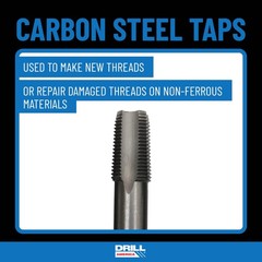 Drill America 2&Prime;111/2&Prime; NPT Pipe Tap , Carbon Steel, DWTPT Series