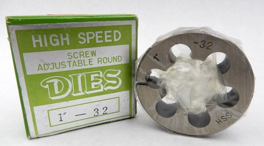 VINTAGE HIGH QUALITY HIGH SPEED SCREW ADJUSTABLE ROUND DIE (SIZE: 1&Prime; &ndash; 32) JAPAN