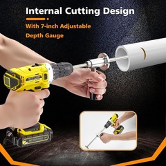 Internal/Inside PVC-ABS Pipe Cutter Tool for Drill,with Handle and 3 Diamond Gri