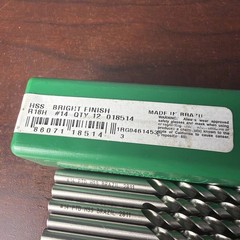 12 NEW PRECISION TWIST DRILL 018514 #14 HSS Bright Finish R18H JOBBER DRILL