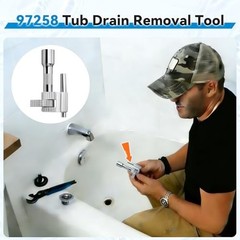 Tub Drain Removal Tool 3/8 Drive Extractor Rusted Stuck Broken Drain Remover