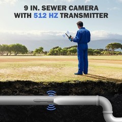 9 Inch Self-Leveling Sewer Camera 70m/230ft Pipe Inspection Camera 12 LED Lights