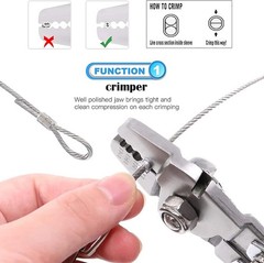 Stainless Steel Wire Cable Crimping Tool Kit, Cutter &Crimper Plier, 100FT 304 W