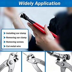9 Inch Carbon Steel Hose Clamp Crimping Tool Ear Clamp Pliers Pinch Tool Red