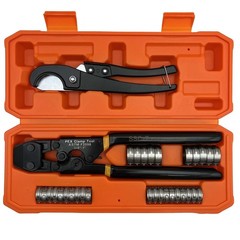 PEX Pipe Clamp Cinch Tool Crimping Crimper for 1/2-inch, 3/4-inch, Black