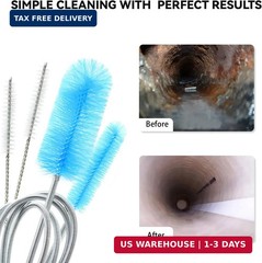 Flexible Drain Brush, 66 Inch Long Double Ended Hose Pipe and 58 Inch Tube Clean