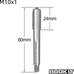 M10 X 1 Tap and Die Set, M10 x 1.0 Machine Thread Tap and Round Die Right Hand
