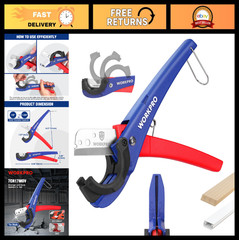 PEX Hose Cutter &ndash; 1/8&Prime; to 1-5/8&Prime; Cutting Capacity, 30&deg; & 45&deg; Angles, Tubing Cutt