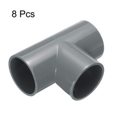 8pcs PVC Fitting 1&Prime; 3 Ways Connector Build Grade Pipe Coupling, Grey