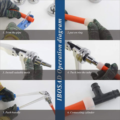 Herramientas De Expansion PEX Tubo Con 5 Cabezales Expansion 3/8 &ldquo;1/2&rdquo; 5/8 &ldquo;3/4&rdquo;