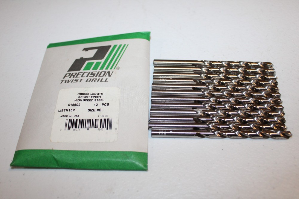 PRECISION TWIST DRILL 015602 #B HSS JOBBER DRILL BIT 4 &ldquo;L &ndash; QTY OF 11 &ndash; NEW